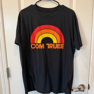 Mens XL Com Truise Black Graphic Tee with Sunset Logo